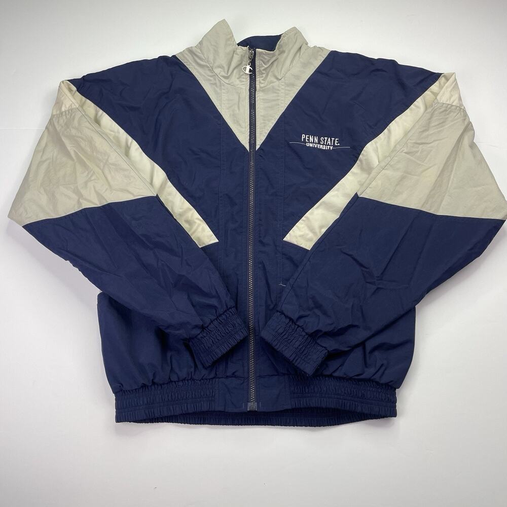 Penn State Champion Windbreaker Jacket Men’s Medium Vintage 90s Mesh Lined